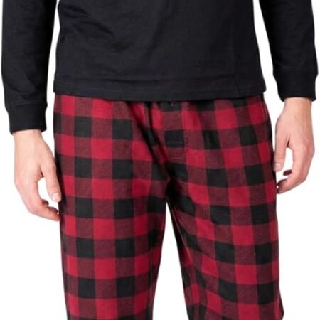 Men’s Holiday Pajama Set – Soft Winter Long Sleeve Top & Fleece Pants