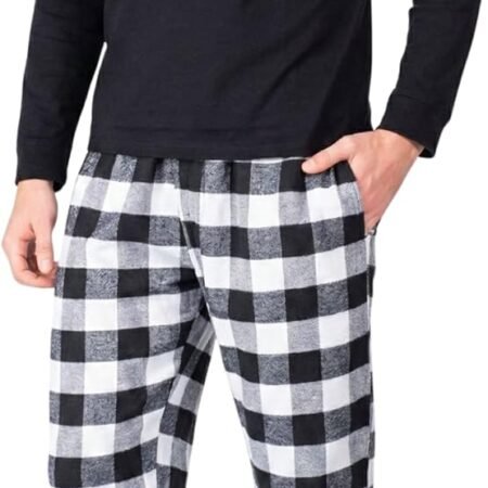 Men’s Holiday Pajama Set – Soft Winter Long Sleeve Top & Fleece Pants