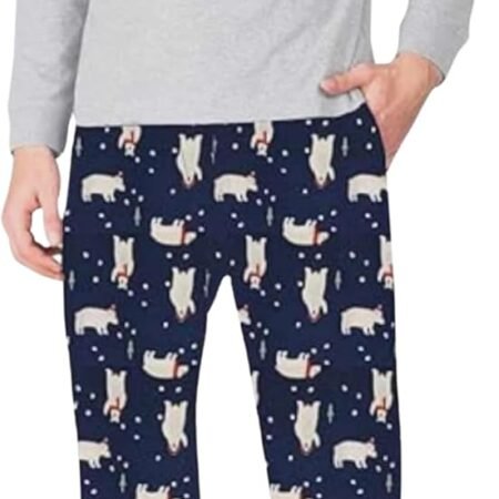 Men’s Holiday Pajama Set – Soft Winter Long Sleeve Top & Fleece Pants