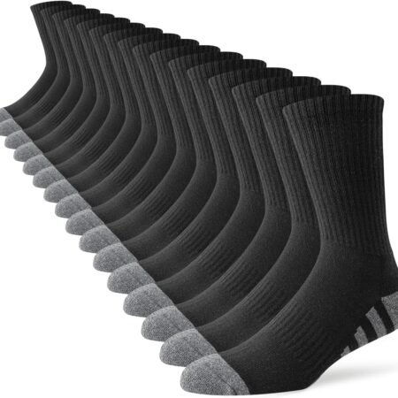 8 Pairs Mens Crew Work Cushion Socks Long Athletic Running Socks Workout Breathable Socks