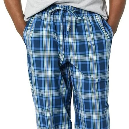 Men's Cotton Poplin Pant with Cotton Jersey T-Shirt Pajama Set
