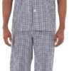mens Broadcloth Short Sleeve Top and Long Pants Pajama Set