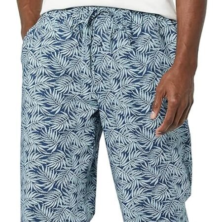 Men's Cotton Poplin Pant with Cotton Jersey T-Shirt Pajama Set