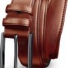 Mens Dress Belt,Mens Leather Belts for Jeans, Belt 1.38" Width
