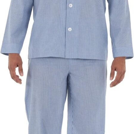 mens Long Sleeve Broadcloth Pajama Set