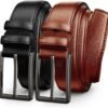 Mens Dress Belt,Mens Leather Belts for Jeans, Belt 1.38" Width