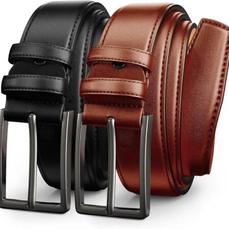 Mens Dress Belt,Mens Leather Belts for Jeans, Belt 1.38" Width
