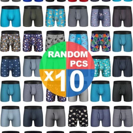 Mens Boxer Briefs Cotton Underwear Short Leg Comfy Breathable Sport Short Leg Boxer Briefs