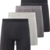 Mens Boxer Briefs Pack of 4 Microfiber Boxers for Men Tagless, Moisture Wicking, Breathable Mens Underwear