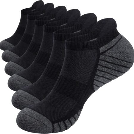 Mens Socks,6 Pairs Anti-Blister Cushioned Breathable Cotton Athletic Ankle Running Sports Women Sock