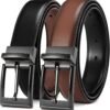 Reversible Belt Men 1 Piece - 1.25" Leather Dress Belt - Trim to Fit for Elegant Style