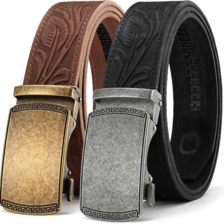 Leather Ratchet Belt Men 2 Pack - Customizable Fit, Effortless Style (35mm)